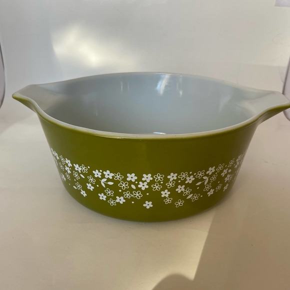 Pyrex Bowl w/Lid 475 Spring Blossom/Crazy Daisy Casserole Dish 2.5 Qt VTG - Picture 4 of 7